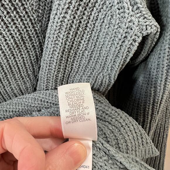 J. Jill Women’s Ribbed Chenille Sweater Size L Dusty Blue Tunic Cabincore Cozy - Picture 5 of 8